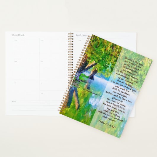 Psalm1:1-3 Gezegeld is het Christelijke man Planner (Display)