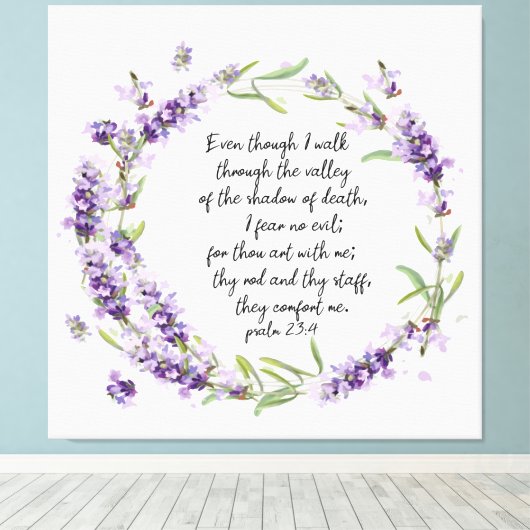 Psalm23:4 canvasafdruk canvas afdruk (Insitu (Houten vloer))