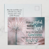 Psalm 100:1-2 Maak een vrolijk geluid voor de Heer Briefkaart (Voorkant / Achterkant)