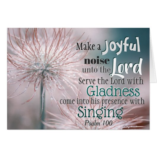 Psalm 100:1 Maak een vrolijk geluid tegen de Lord  (Voorkant Horizontaal)