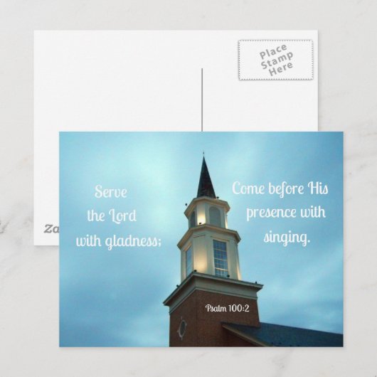Psalm 100:2 Serve the Lord met gladheid... Briefkaart (Voorkant / Achterkant)