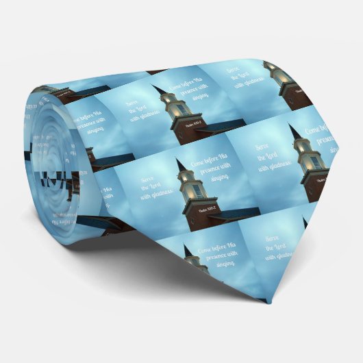 Psalm 100:2 Serve the Lord met gladheid... Stropdas (Opgerold)