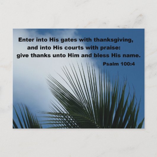 Psalm 100:4 Ga in zijn poorten... Briefkaart (Voorkant)