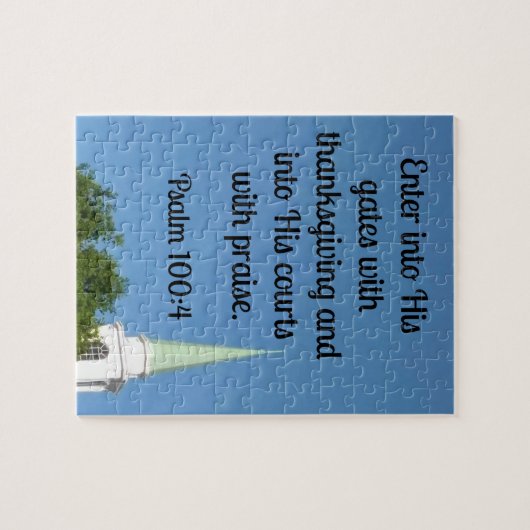 Psalm 100:4 Ga Zijn poorten in met Thanksgiving Legpuzzel (Horizontaal)