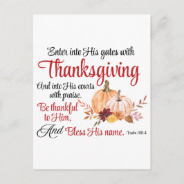 Psalm 100:4 gaat met Thanksgiving zijn poorten bin Briefkaart