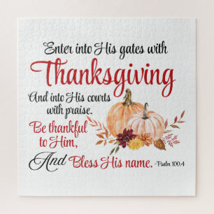 Psalm 100:4 gaat met Thanksgiving zijn poorten bin Legpuzzel