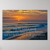 Psalm 100:5 Sunset afbeelding Poster (Voorkant)