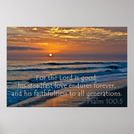 Psalm 100:5 Sunset afbeelding Poster (Voorkant)