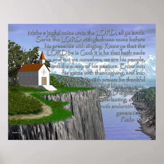 Psalm 100 (brede versie) poster (Voorkant)