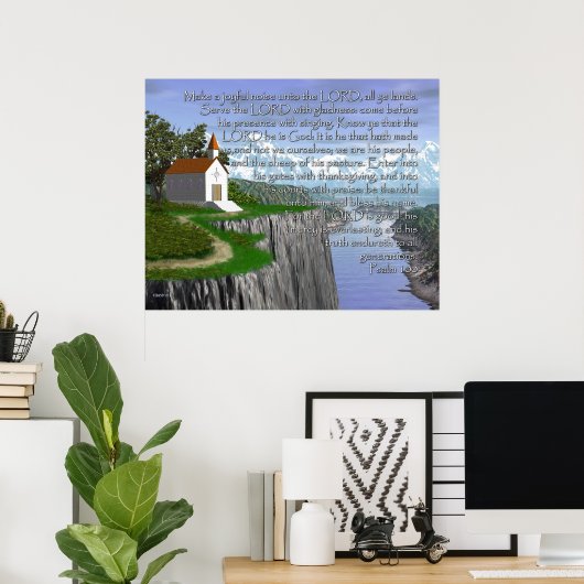 Psalm 100 (brede versie) poster (Thuiskantoor)