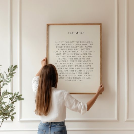 Psalm 100 Christelijke Herfst Muurprint Poster
