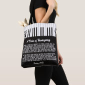 Psalm 100 met Afbeelding van Piano Key - zwart en  Tote Bag (Dichtbij)