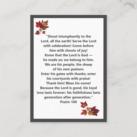 Psalm 100 Thanksgiving Prayer Card Plaatskaartje (Achterkant)