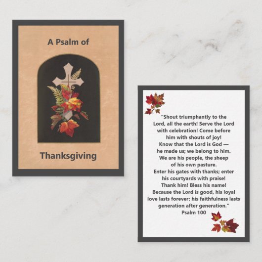 Psalm 100 Thanksgiving Prayer Card Plaatskaartje (Voorkant / Achterkant)
