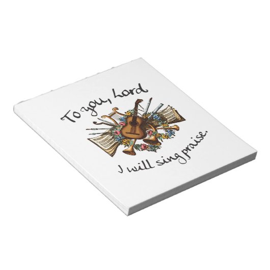 Psalm 101:1 -  muziekillustratie notitieblok (Schuin)