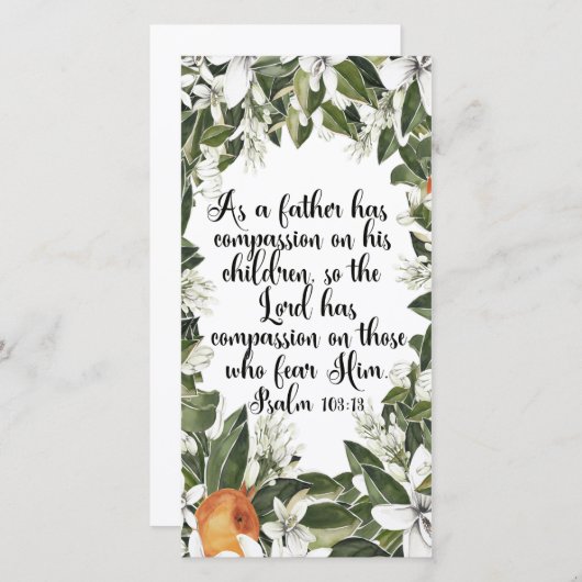 Psalm 103:13, het Bladwijzer van de Manuscript van (Voorkant / Achterkant)