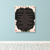 Psalm 103:1-6 Wall Art Canvas - Zwart Bloemen Prin (Insitu (Houten vloer))