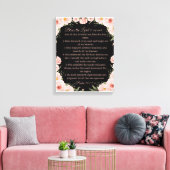 Psalm 103:1-6 Wall Art Canvas - Zwart Bloemen Prin Afdruk (Insitu (Woonkamer))