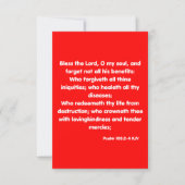 Psalm 103:2-4 KJV Bijbelscriptgroet Kaart (Voorkant)