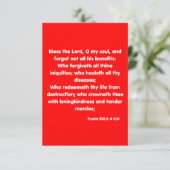 Psalm 103:2-4 KJV Bijbelscriptgroet Kaart (Staand voorkant)