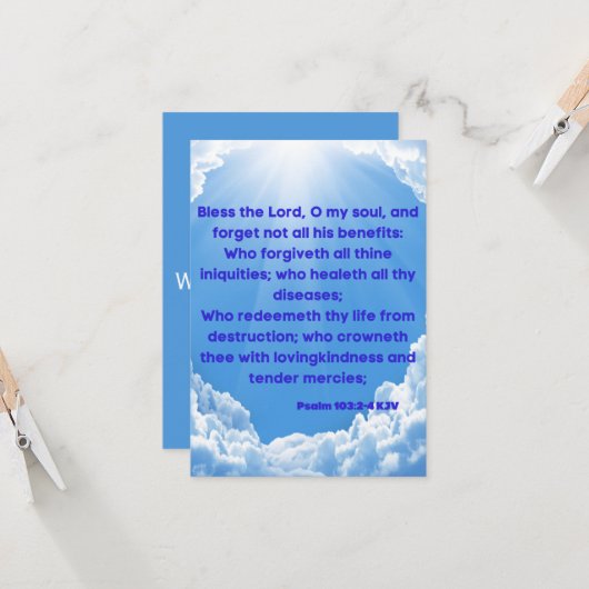 Psalm 103:2-4 KJV Bijbelscriptie Pic Greeting Kaart (Voorkant / Achterkant in situ)