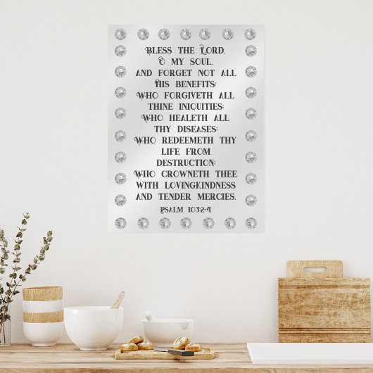Psalm 103:2-4 poster (Keuken)