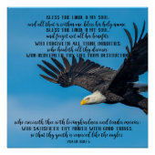 Psalm 103 Flying Eagle Glossy Poster (Voorkant)