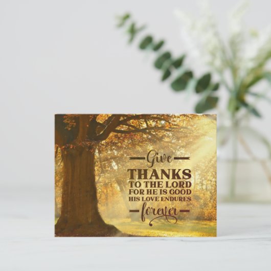 Psalm 107:1 Dank aan de HEER Dankdag Briefkaart (Staand voorkant)