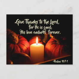 Psalm 107:1 Geef Bedankt aan de Heer, Thanksgiving Feestdagenkaart