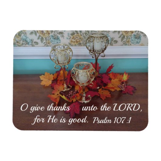 Psalm 107:1 Ik geef bedankt aan de Heere, want Hij Magneet (Horizontaal)