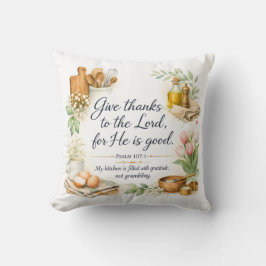 Psalm 107:1, Messianic Jewish Decor, Bible Verse Kussen