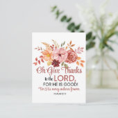 Psalm 107:1 O, dank de Heer Bloemige Herfst Briefkaart (Staand voorkant)