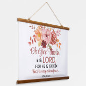 Psalm 107:1 O geef Bedankt aan de Here Floral Herf Hangend Wandkleed (Gebogen)