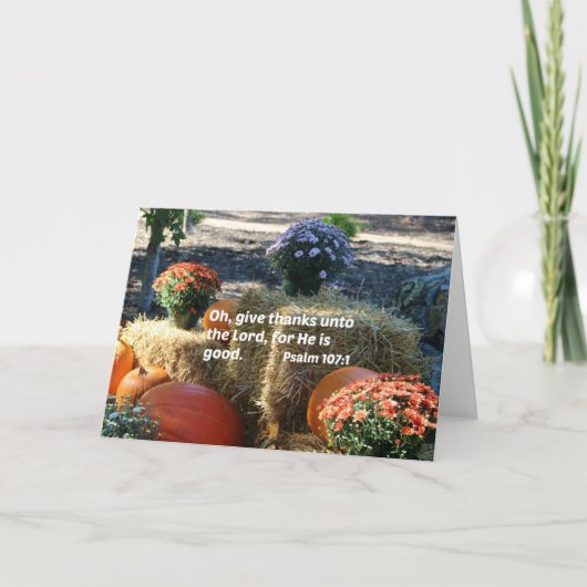 Psalm 107:1 Oh geef bedankt aan de Heer... (Voorkant)