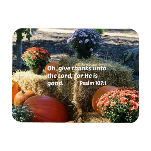 Psalm 107:1 Oh geef bedankt aan de Heer... Magneet (Horizontaal)