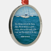 Psalm 107:23-24 Ze die naar het Zee gaan... Metalen Ornament (Rechts)