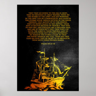 Psalm 107:23-30 Bijbelversie Poster