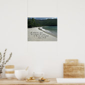 Psalm 107:29 Hij heeft het storm gedistilleerd... Poster (Keuken)