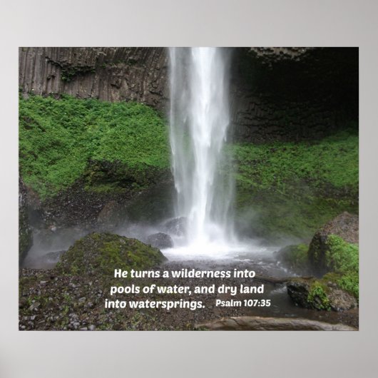 Psalm 107:35 Hij verandert een wildernis in... Poster (Voorkant)