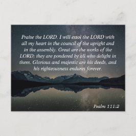 Psalm 111:2 Bijbel Verse Popgeheven de Lord Natuur Briefkaart