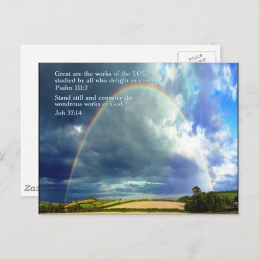 Psalm 111:2 Regenboog Briefkaart (Voorkant / Achterkant)