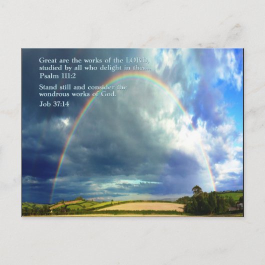Psalm 111:2 Regenboog Briefkaart (Voorkant)