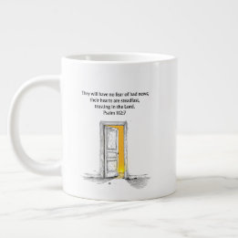 Psalm 112:7 Bible Verse Christian Gift Mug Grote Koffiekop