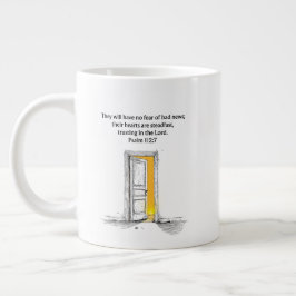 Psalm 112:7 Bible Verse Christian Gift Mug Grote Koffiekop