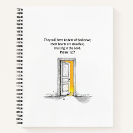 Psalm 112:7 Bible Verse Christian Journal Notebook Notitieboek