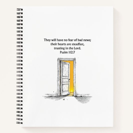 Psalm 112:7 Bijbelvers Christelijk Journal Noteboo Notitieboek (Voorkant)