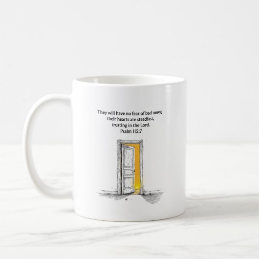 Psalm 112:7 Bijbelvers Christelijk Kado Mok (Links)