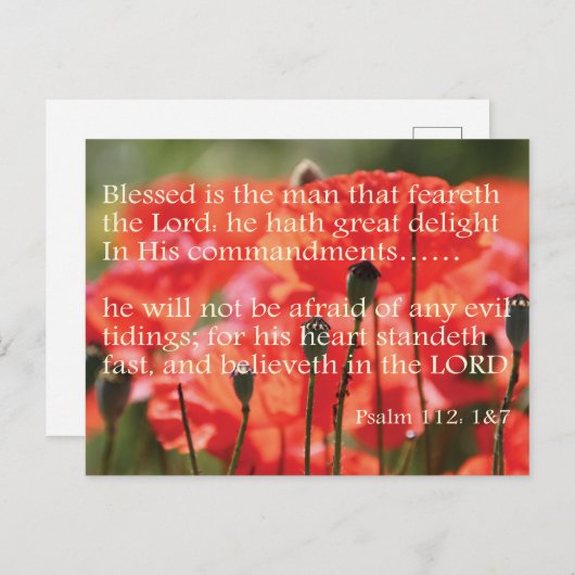 Psalm 112 - Gezegeld is het man .... Briefkaart (Voorkant / Achterkant)