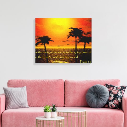 Psalm 113:3 canvas afdruk (Insitu (Woonkamer))