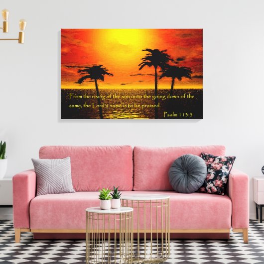 Psalm 113:3 canvas afdruk (Insitu (Woonkamer))